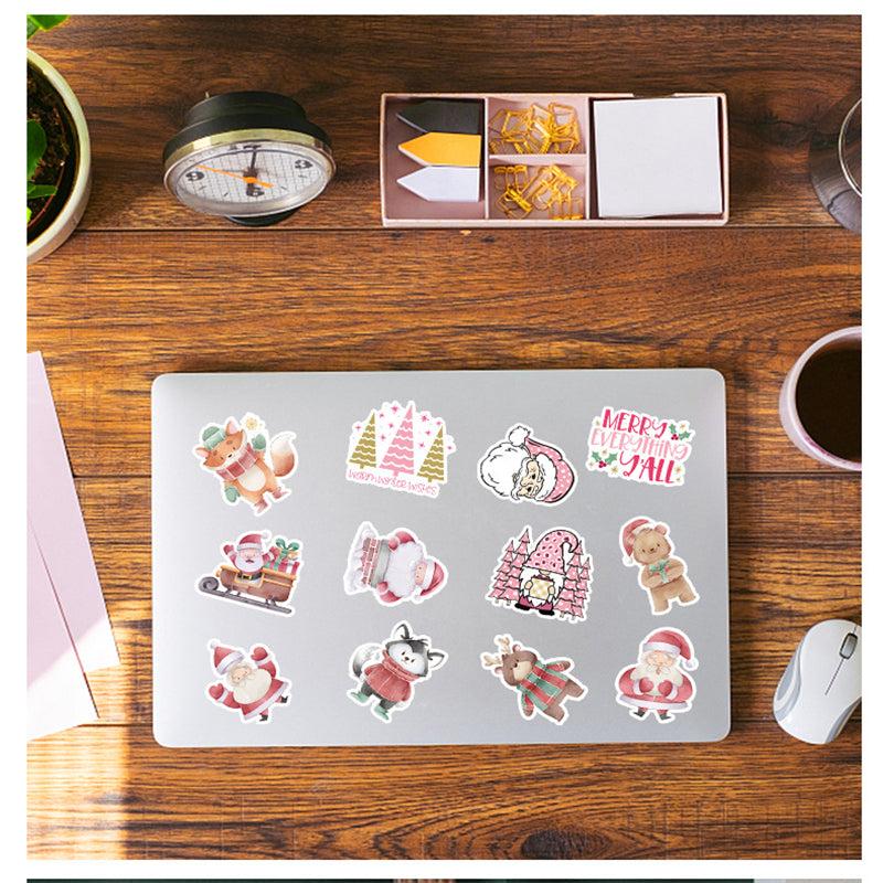 Pink Christmas Sticker Set - Car Laptop Guitar Waterproof Navidad Creative