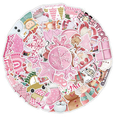 Pink Christmas Sticker Set - Car Laptop Guitar Waterproof Navidad Creative