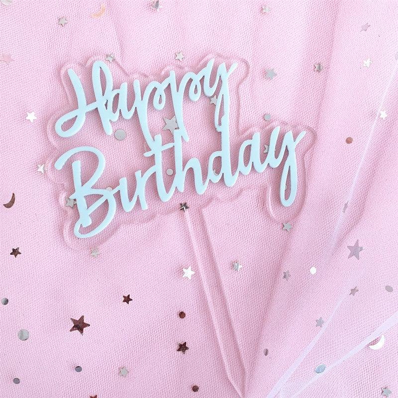 Colorful Acrylic Birthday Cake Topper Double Layer Decoration