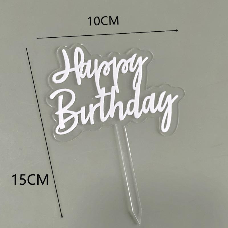 Colorful Acrylic Birthday Cake Topper Double Layer Decoration