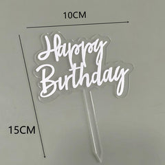 Colorful Acrylic Birthday Cake Topper Double Layer Decoration