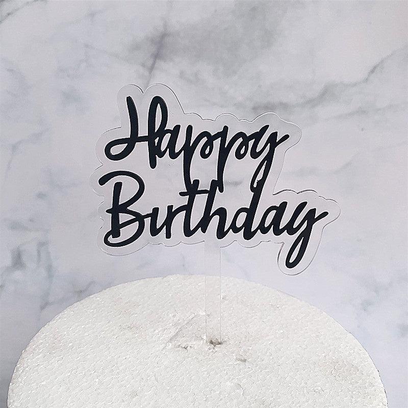 Colorful Acrylic Birthday Cake Topper Double Layer Decoration