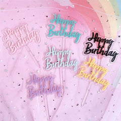 Colorful Acrylic Birthday Cake Topper Double Layer Decoration