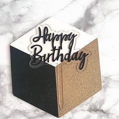 Colorful Acrylic Birthday Cake Topper Double Layer Decoration