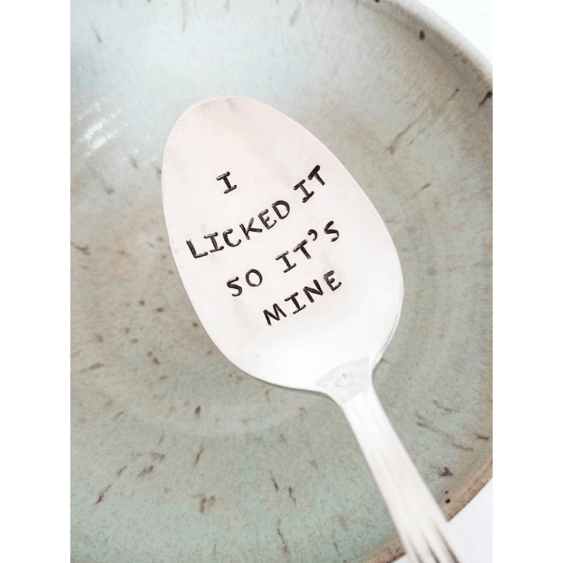 I Licked It So It's Mine Spoon Funny Boyfriend Gift Engraved Spoon