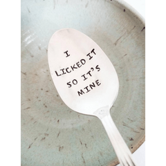 I Licked It So It's Mine Spoon Funny Boyfriend Gift Engraved Spoon