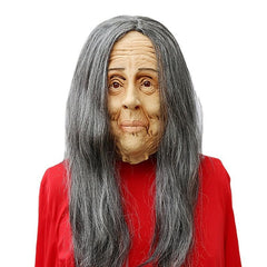 Halloween Latex Hair Crone Mask Party Props Face Mask Cosplay