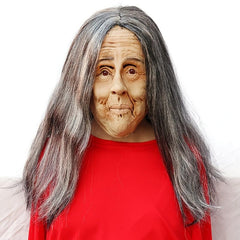 Halloween Latex Hair Crone Mask Party Props Face Mask Cosplay