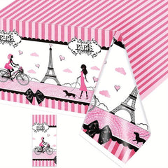 Paris Girl Themed Party Tableware Set