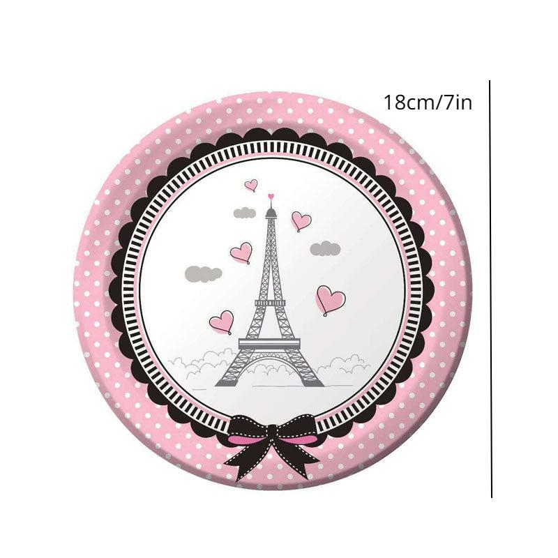 Paris Girl Themed Party Tableware Set