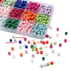 50pcs Acrylic Colorful Cylindrical Beads for DIY Macaron Bracelet
