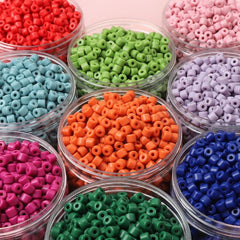 50pcs Acrylic Colorful Cylindrical Beads for DIY Macaron Bracelet