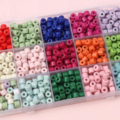 50pcs Acrylic Colorful Cylindrical Beads for DIY Macaron Bracelet