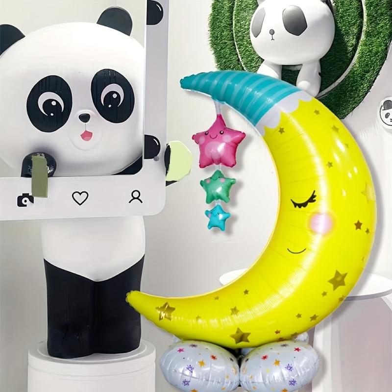 2pcs Happy Birthday Cartoon Animal Foil Balloons With Base