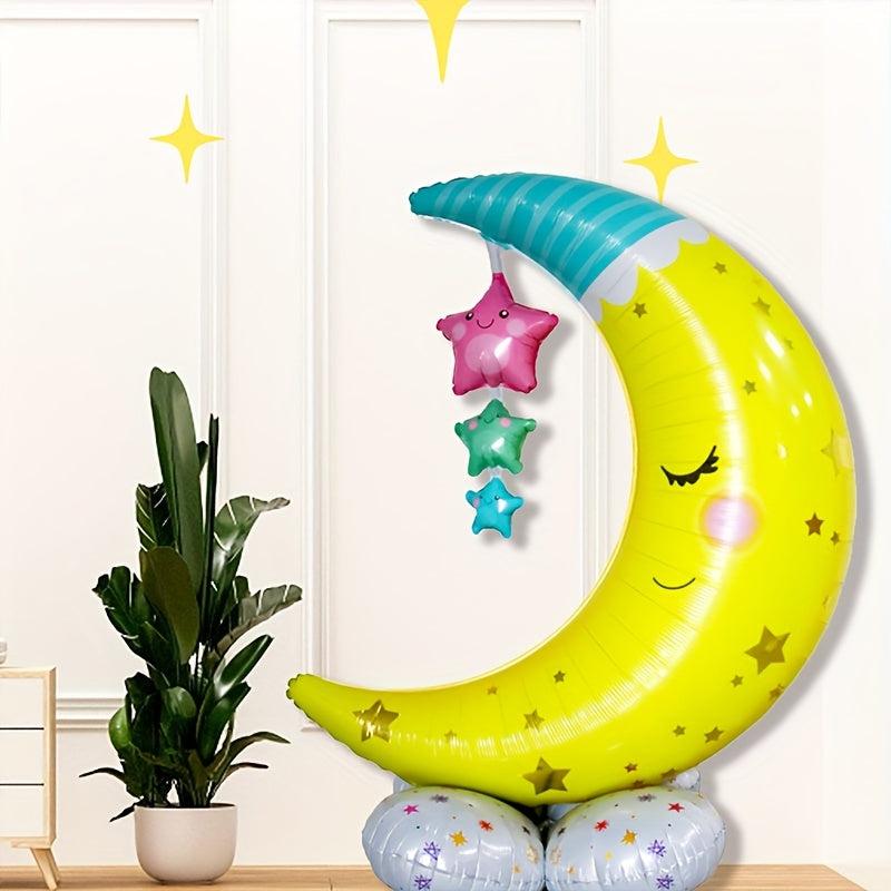 2pcs Happy Birthday Cartoon Animal Foil Balloons With Base