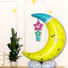2pcs Happy Birthday Cartoon Animal Foil Balloons With Base