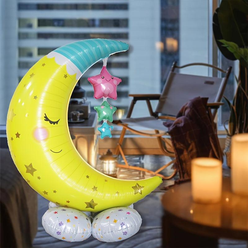 2pcs Happy Birthday Cartoon Animal Foil Balloons With Base