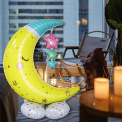 2pcs Happy Birthday Cartoon Animal Foil Balloons With Base