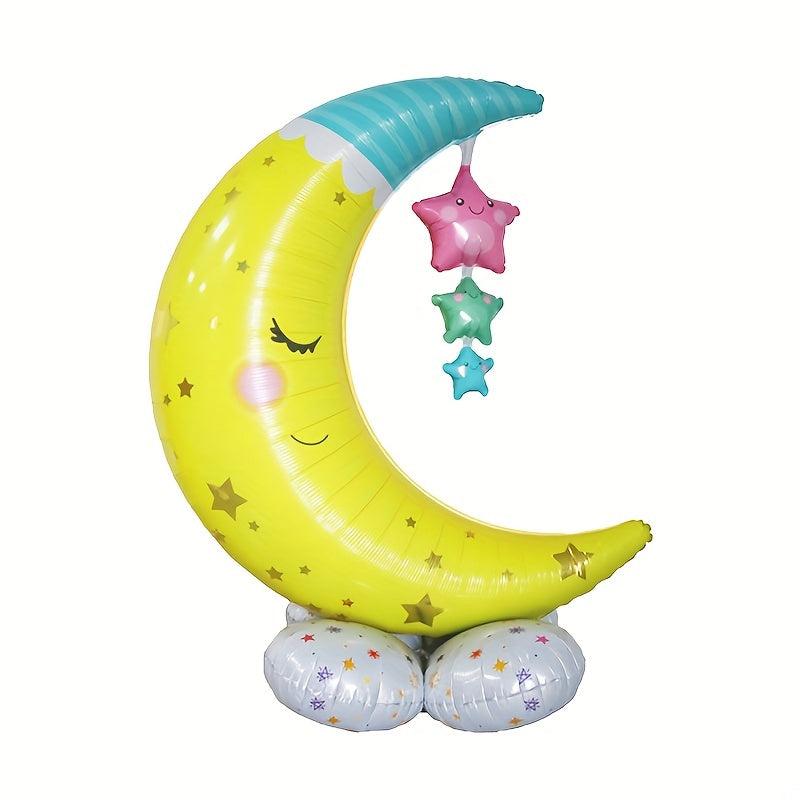 2pcs Happy Birthday Cartoon Animal Foil Balloons With Base