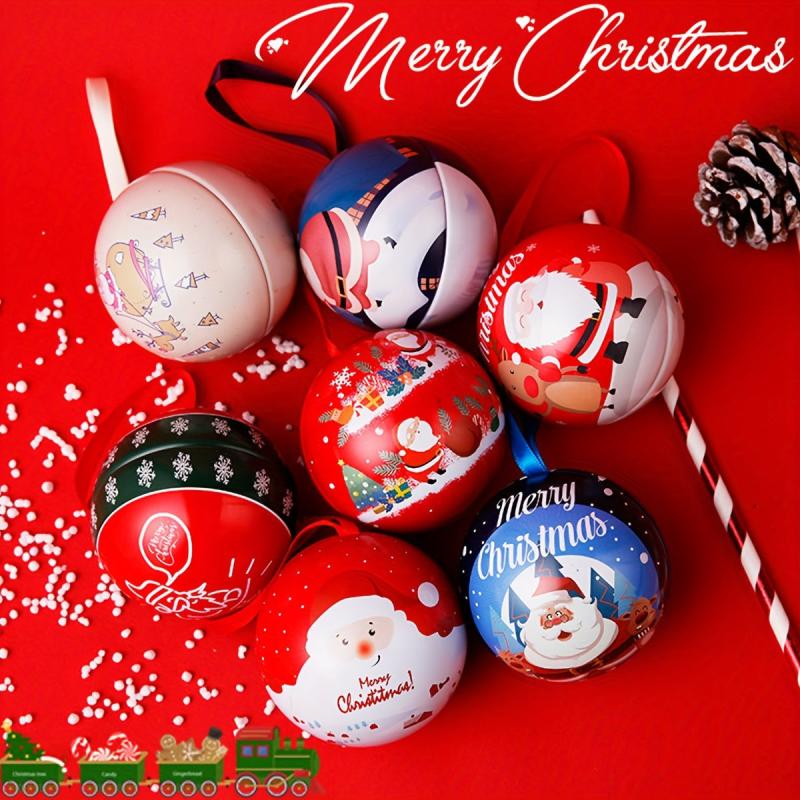 2pcs Christmas Ball Candy Box Decorations Navidad Clear