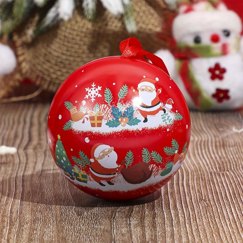 2pcs Christmas Ball Candy Box Decorations Navidad Clear