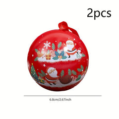 2pcs Christmas Ball Candy Box Decorations Navidad Clear