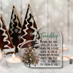 Christmas Female Gift Heart Acrylic Friendship Bestie Birthday Gift