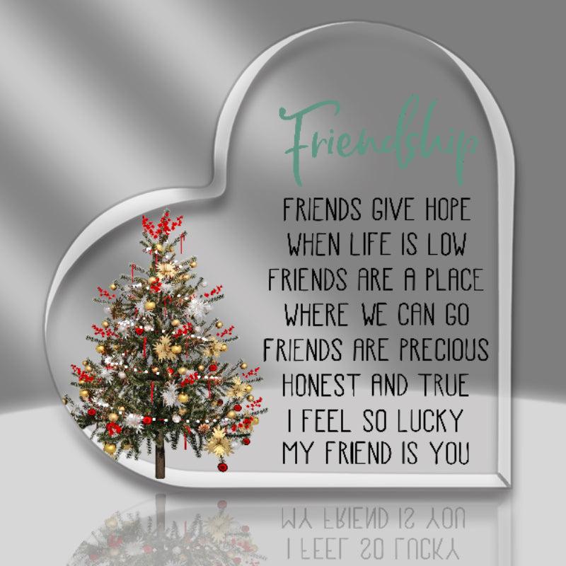 Christmas Female Gift Heart Acrylic Friendship Bestie Birthday Gift