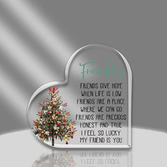 Christmas Female Gift Heart Acrylic Friendship Bestie Birthday Gift