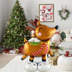 2pcs Standing Reindeer Foil Balloons 37in 26in Base Home Party Decor