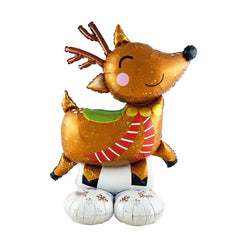 2pcs Standing Reindeer Foil Balloons 37in 26in Base Home Party Decor