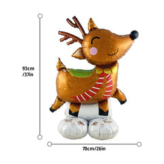 2pcs Standing Reindeer Foil Balloons 37in 26in Base Home Party Decor