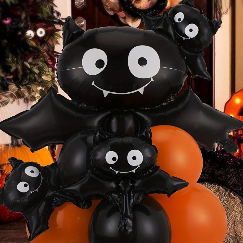 13pcs Halloween Bat Column Balloons Orange Bat Balloons Halloween Decor