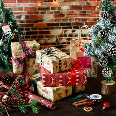 10pcs Santa Claus Christmas Tree Gift Wrapping Set