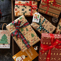 10pcs Santa Claus Christmas Tree Gift Wrapping Set