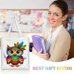 OWL Pattern Canvas Tote Bag - Anime Shoulder Handbag