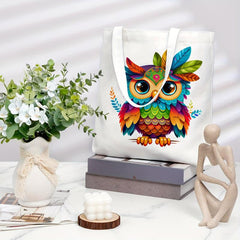 OWL Pattern Canvas Tote Bag - Anime Shoulder Handbag