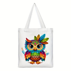 OWL Pattern Canvas Tote Bag - Anime Shoulder Handbag