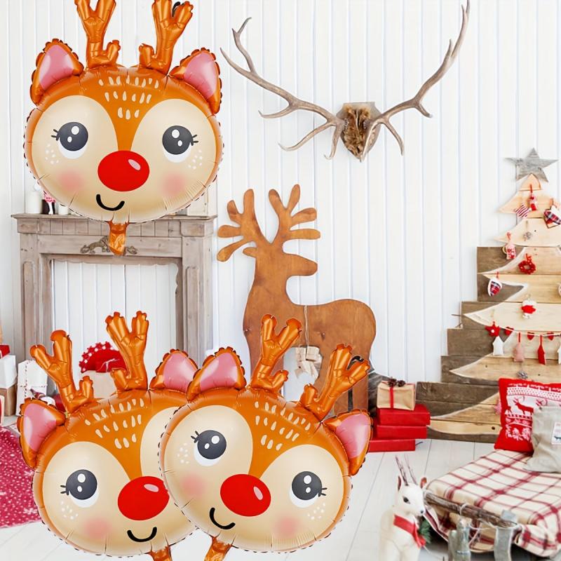 Christmas Reindeer Head Balloon Children's Birthday Decoration