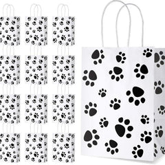 20pcs Dog Paw Print Gift Paper Bags Dog Party Favors