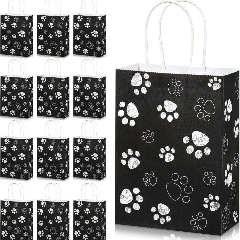 20pcs Dog Paw Print Gift Paper Bags Dog Party Favors