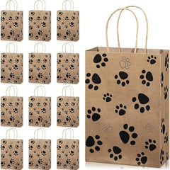 20pcs Dog Paw Print Gift Paper Bags Dog Party Favors