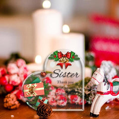 Heart Shaped Acrylic Christmas Gift For Sister - Happy Birthday Gift For Sister