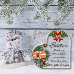 Heart Shaped Acrylic Christmas Gift For Sister - Happy Birthday Gift For Sister
