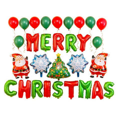 Christmas Party Balloon Set Santa Claus Elf Elk Foil Ballons Merry Christmas Dec