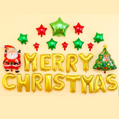 Christmas Party Balloon Set Santa Claus Elf Elk Foil Ballons Merry Christmas Dec