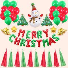 Christmas Party Balloon Set Santa Claus Elf Elk Foil Ballons Merry Christmas Dec