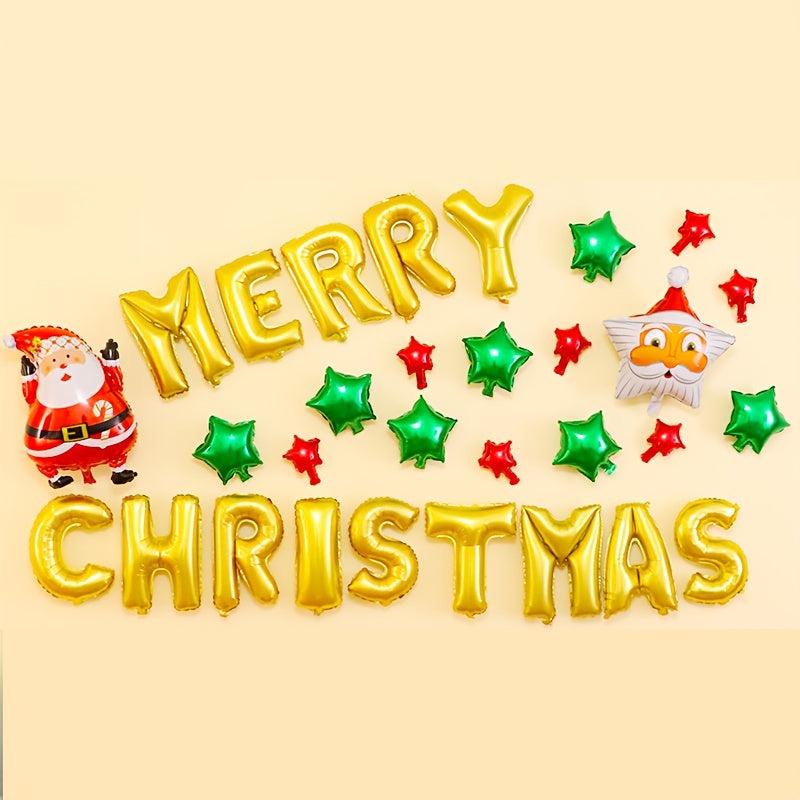 Christmas Party Balloon Set Santa Claus Elf Elk Foil Ballons Merry Christmas Dec