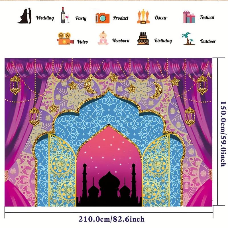 Vinyl Photo Booth Studio Props Princess Baby Shower Arabian Moroccan Night Birth