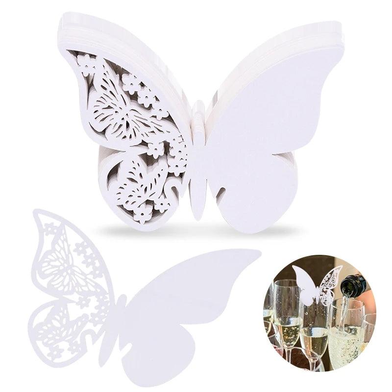 50pcs Butterfly Name Place Card Wedding Birthday Decor